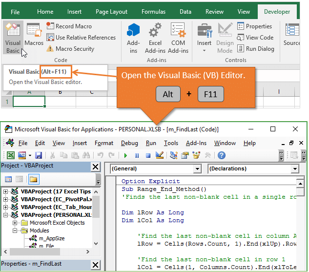 display toolbar for visual basic editor in excel for the mac